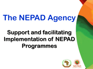 Support and facilitating Implementation of NEPAD Programmes