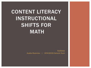 Content Literacy Instructional Shifts for math