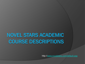 Novel Stars Academic Course Descriptions