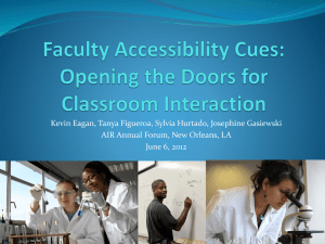 Faculty Accessibility Cues - Higher Education Research Institute