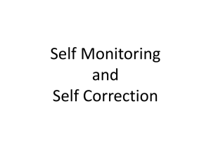Self Monitoring and Self Correction