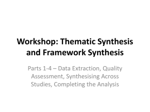 Workshop: Thematic Synthesis and Framework Synthesis