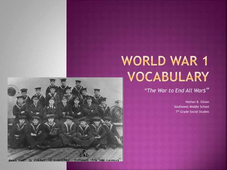 World War 1 Vocabulary