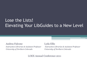 Lose the Lists! - LOEX Annual Conference