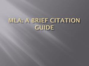 Introduction to MLA Citation PowerPoint