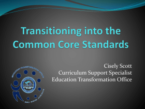 Transitioning into the Common Core Standards K-2 Math