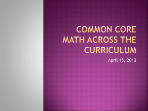 Common Core Math across the curriculum
