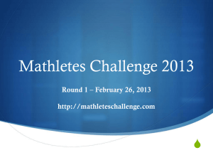 Mathletes Challenge 2013