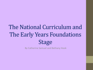 The National Curriculum and The Early Years