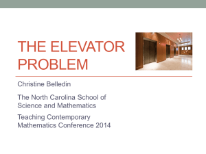 The Elevator Problem - North Carolina School of Science and