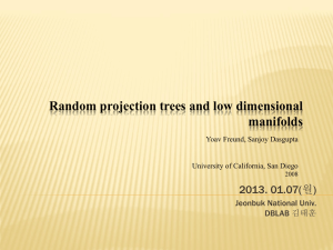 Learning the structure of manifolds using random projections Yoav