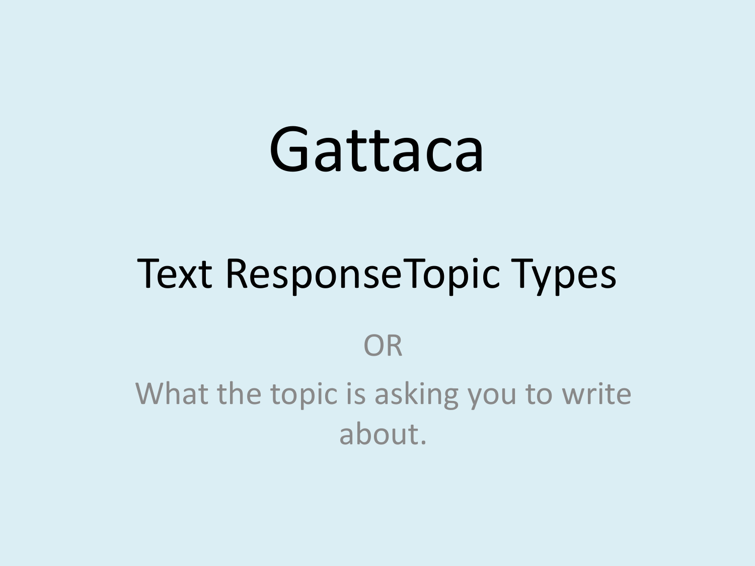 Gattaca essay topics