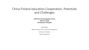 China-Finland education Cooperation, Potentials and Challenges