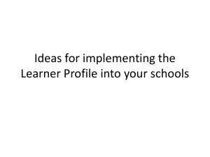 Learner Profile - Ideas for Implementation