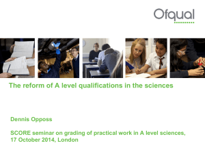 Reform of GCSE and A level Science qualifications