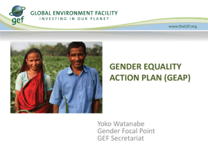GEF Policy on Gender Mainstreaming