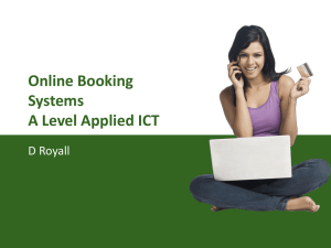 Online Booking Systems A Level Applied ICT