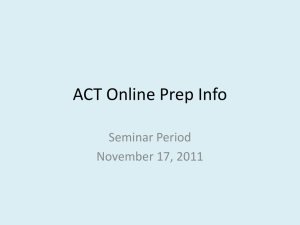 ACT Online Prep Info