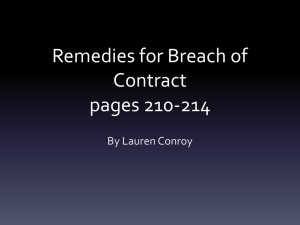 Remedies for Breach of Contract pages 210-214