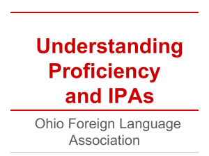 Understanding Proficiency and IPAs - ofla