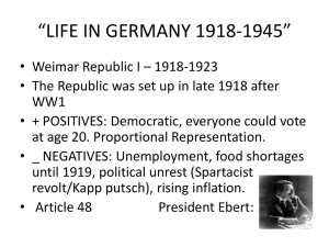 LIFE IN GERMANY 1918-1945
