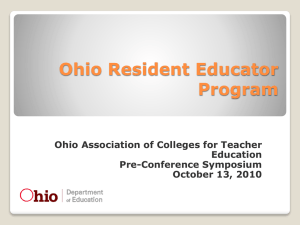 Resident Educator Program - The Ohio Confederation of Teacher