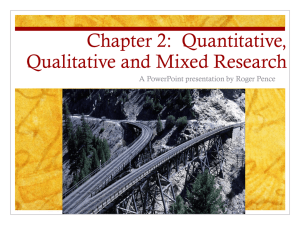 Chapter 2: Quantitative, Qualitative and Mixed Research