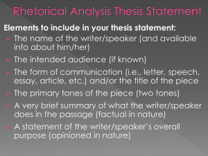 Rhetorical Analysis Thesis Statement