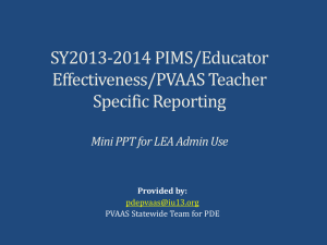 PowerPoint - Introduction to PVAAS Teacher Reporting