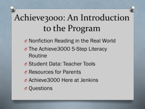 Achieve3000: An Introduction to the Program