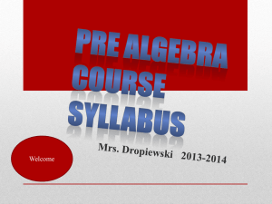 File - Mrs. Dropiewski Pre Algebra