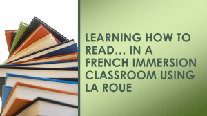 Learning how to read in a French Immersion
