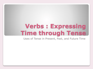 Expressing Time through Tense - MsEdwards-EnglishII