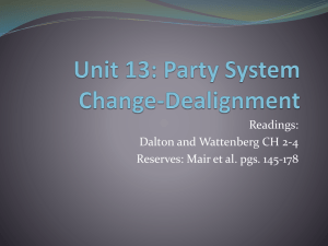 Unit 13: Party System Change