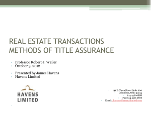 REAL ESTATE TRANSACTIONS METHODS OF