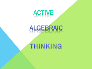 Algebraic Thinking PowerPoint