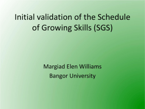 SGS - Centre for Evidence Based Early Intervention