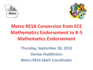 Metro RESA Conversion from ECE Mathematics