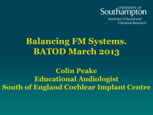 Balancing FM Systems. BATOD March 2013 Colin Peake