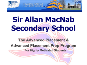 AP Program at Sir Allan MacNab