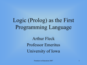 Prolog as the First Programming Language