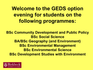 GEDS Options Evening Presentation