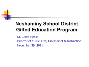 Neshaminy School District Gifted Education Program