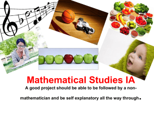 Mathematical Studies IA