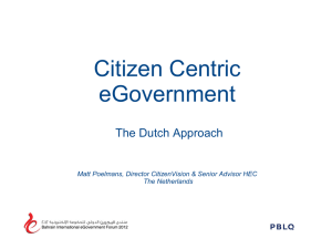 Citizen Centric eGovernment, The Dutch Aproach