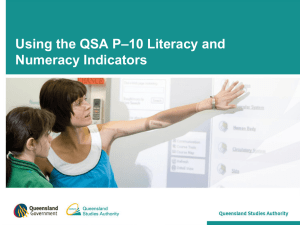 Using the QSA P-10 Literacy and Numeracy Indicators (PPT, 4442 kB )