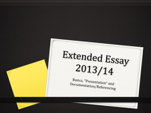 Extended Essay 2013/14