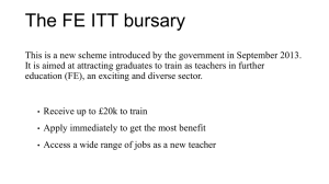 The FE ITT bursary - The Education and Training Foundation