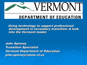 John Spinney, Vermont Department of Education