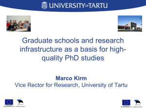 Graduate schools and research infrastructure as a basis for high